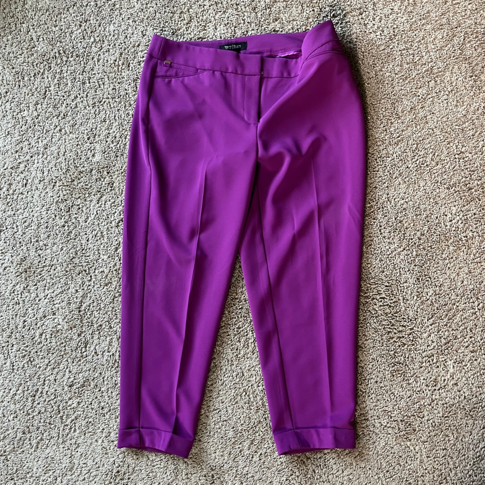 White House Black Market orchid cuffed crop pants size 4